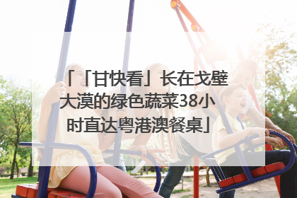 「甘快看」长在戈壁大漠的绿色蔬菜38小时直达粤港澳餐桌
