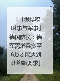 「微特稿·时事与军事」德国防长：德军需增兵多至6万才能达到北约新要求