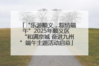 “乐游顺义，粽情端午”2025年顺义区“和满京城 奋进九州”端午主题活动启幕