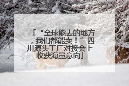 “全球能去的地方，我们都能卖！”四川源头工厂对接会上收获海量意向