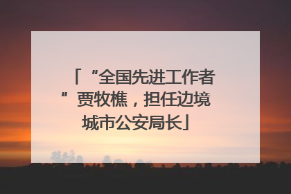 “全国先进工作者”贾牧樵，担任边境城市公安局长