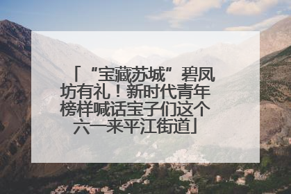 “宝藏苏城”碧凤坊有礼！新时代青年榜样喊话宝子们这个六一来平江街道