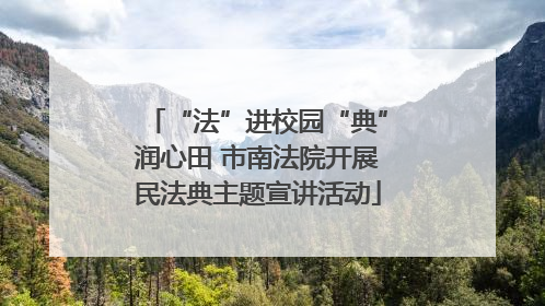 “法”进校园“典”润心田 市南法院开展民法典主题宣讲活动