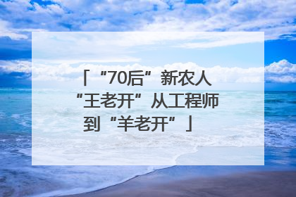 “70后”新农人“王老开”从工程师到“羊老开”