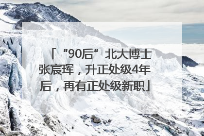 “90后”北大博士张宸珲，升正处级4年后，再有正处级新职