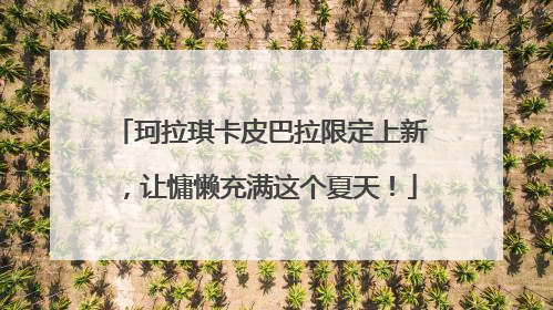 珂拉琪卡皮巴拉限定上新，让慵懒充满这个夏天！