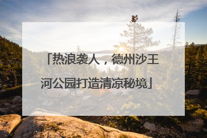 热浪袭人，德州沙王河公园打造清凉秘境