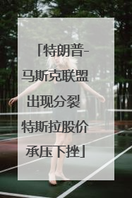 特朗普-马斯克联盟出现分裂 特斯拉股价承压下挫