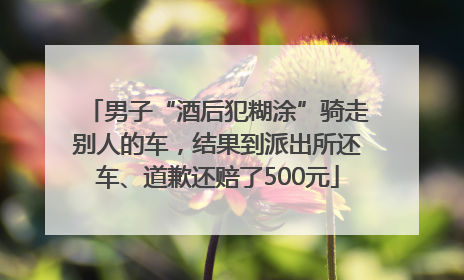男子“酒后犯糊涂”骑走别人的车，结果到派出所还车、道歉还赔了500元