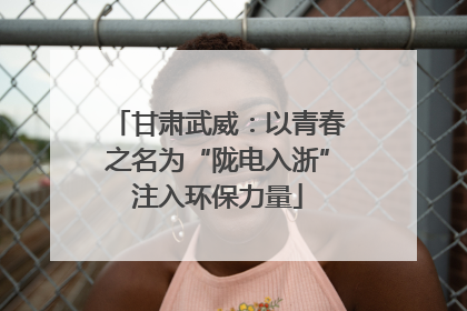 甘肃武威：以青春之名为“陇电入浙”注入环保力量