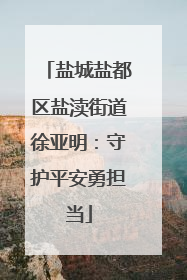 盐城盐都区盐渎街道徐亚明：守护平安勇担当