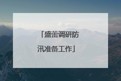 盛蕾调研防汛准备工作