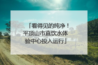 看得见的纯净！平顶山市直饮水体验中心投入运行