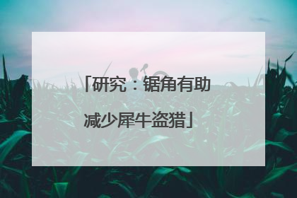 研究：锯角有助减少犀牛盗猎