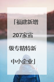 福建新增207家省级专精特新中小企业