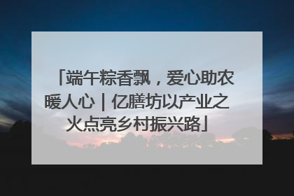 端午粽香飘，爱心助农暖人心｜亿膳坊以产业之火点亮乡村振兴路
