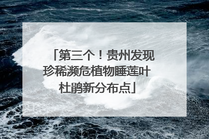 第三个！贵州发现珍稀濒危植物睡莲叶杜鹃新分布点
