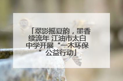 翠影摇夏韵，墨香续流年 江油市太白中学开展“一木环保”公益行动
