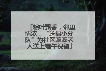 粽叶飘香，邻里情浓，“送福小分队”为社区耄耋老人送上端午祝福