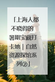上海人都不晓得的 暑期宝藏打卡地｜自然资源探馆系列②