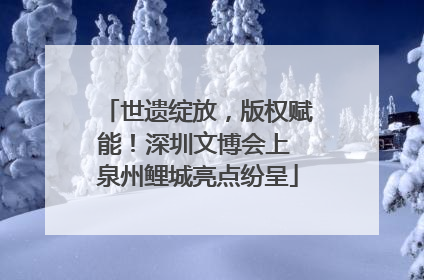世遗绽放，版权赋能！深圳文博会上 泉州鲤城亮点纷呈