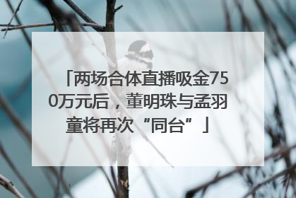 两场合体直播吸金750万元后，董明珠与孟羽童将再次“同台”