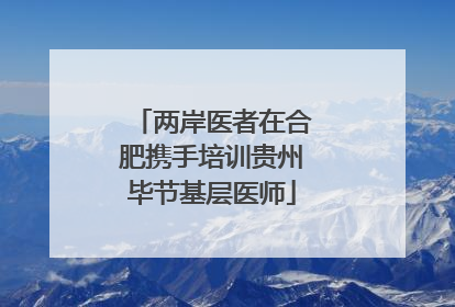 两岸医者在合肥携手培训贵州毕节基层医师