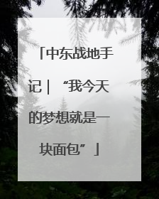 中东战地手记｜“我今天的梦想就是一块面包”