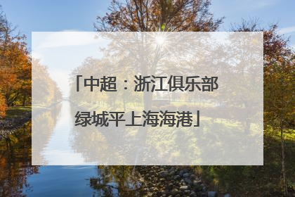 中超：浙江俱乐部绿城平上海海港