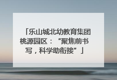 乐山城北幼教育集团桃源园区：“聚焦前书写，科学助衔接”