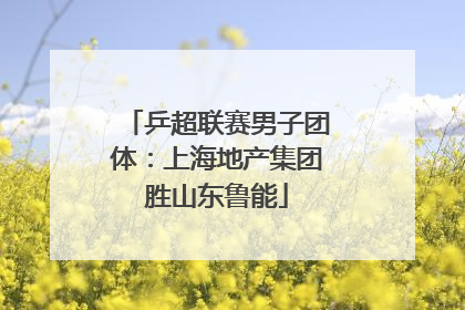 乒超联赛男子团体：上海地产集团胜山东鲁能