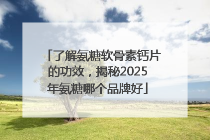 了解氨糖软骨素钙片的功效，揭秘2025年氨糖哪个品牌好