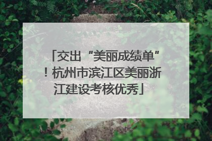 交出“美丽成绩单”！杭州市滨江区美丽浙江建设考核优秀