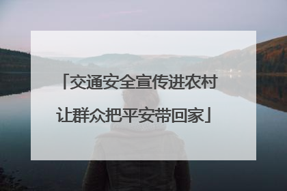 交通安全宣传进农村 让群众把平安带回家