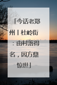 今话老郑州丨杜岭街：由村落得名，因方鼎惊世