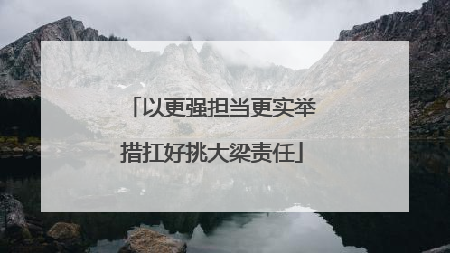 以更强担当更实举措扛好挑大梁责任