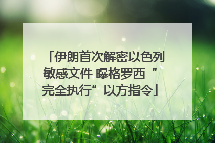 伊朗首次解密以色列敏感文件 曝格罗西“完全执行”以方指令
