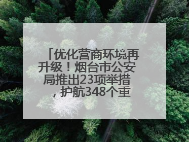 优化营商环境再升级！烟台市公安局推出23项举措，护航348个重点项目