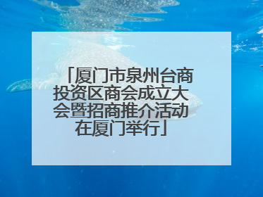 厦门市泉州台商投资区商会成立大会暨招商推介活动在厦门举行
