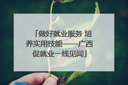 做好就业服务 培养实用技能——广西促就业一线见闻