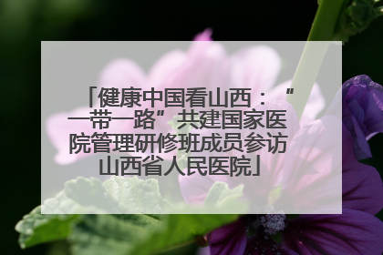 健康中国看山西：“一带一路”共建国家医院管理研修班成员参访山西省人民医院
