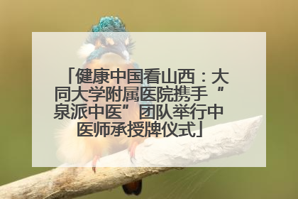 健康中国看山西：大同大学附属医院携手“泉派中医”团队举行中医师承授牌仪式