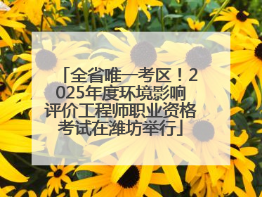 全省唯一考区！2025年度环境影响评价工程师职业资格考试在潍坊举行