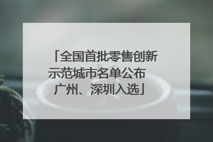 全国首批零售创新示范城市名单公布 广州、深圳入选