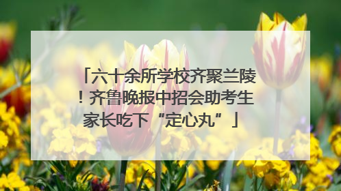 六十余所学校齐聚兰陵！齐鲁晚报中招会助考生家长吃下“定心丸”