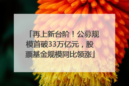 再上新台阶！公募规模首破33万亿元，股票基金规模同比领涨