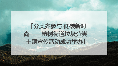 分类齐参与 低碳新时尚——椿树街道垃圾分类主题宣传活动成功举办