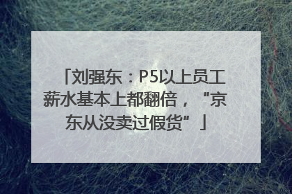 刘强东：P5以上员工薪水基本上都翻倍，“京东从没卖过假货”