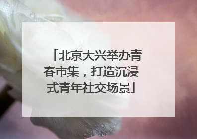 北京大兴举办青春市集，打造沉浸式青年社交场景