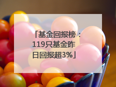 基金回报榜：119只基金昨日回报超3%